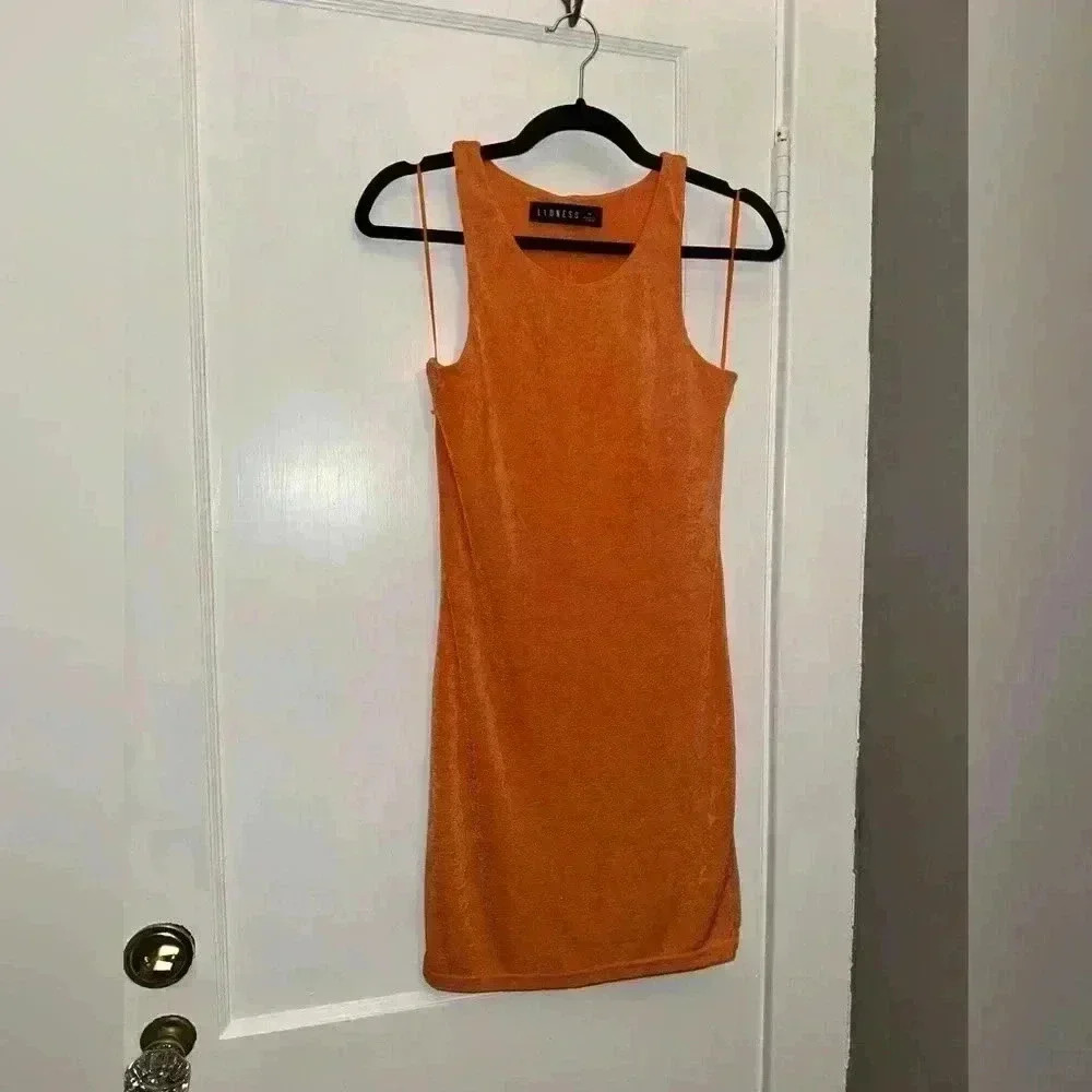 Women’s Lioness Orange Sleeveless Bodycon Dress